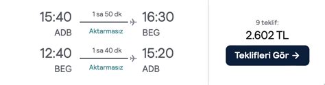 izmir belgrad uçak bileti